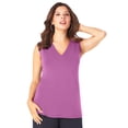 thumbnail image 1 of Roaman's Women's Plus Size Ultrasmooth Fabric V Neck Tank, 1 of 5