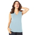thumbnail image 1 of Roaman's Women's Plus Size Ultrasmooth Fabric V Neck Tank, 1 of 5