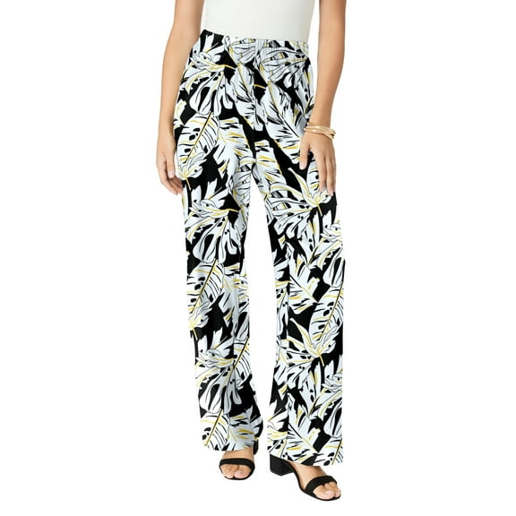 Roaman's Women's Plus Size Ultrasmooth Fabric Wide-Leg Pant