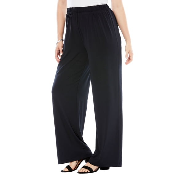 Roaman's Women's Plus Size Petite Ultrasmooth Fabric Wide-Leg Pant