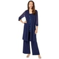 thumbnail image 1 of Roaman's Women's Plus Size Plus-Size 3 Piece Knit Embellished Pant Set, 1 of 4