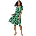 thumbnail image 1 of Roaman's Women's Plus Size Short Sleeve Sleeve Swing Dress, 1 of 6