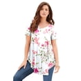 thumbnail image 1 of Roaman's Women's Plus Size Ultra Drape V-Neck Swing Tunic Top, 1 of 5