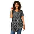 thumbnail image 1 of Roaman's Women's Plus Size Ultra Drape V-Neck Swing Tunic Top, 1 of 6