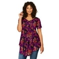 thumbnail image 1 of Roaman's Women's Plus Size Ultra Drape V Neck Swing Tunic, 1 of 5