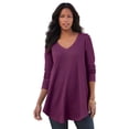 thumbnail image 1 of Roaman's Women's Plus Size V Neck Thermal Swing Tunic, 1 of 4