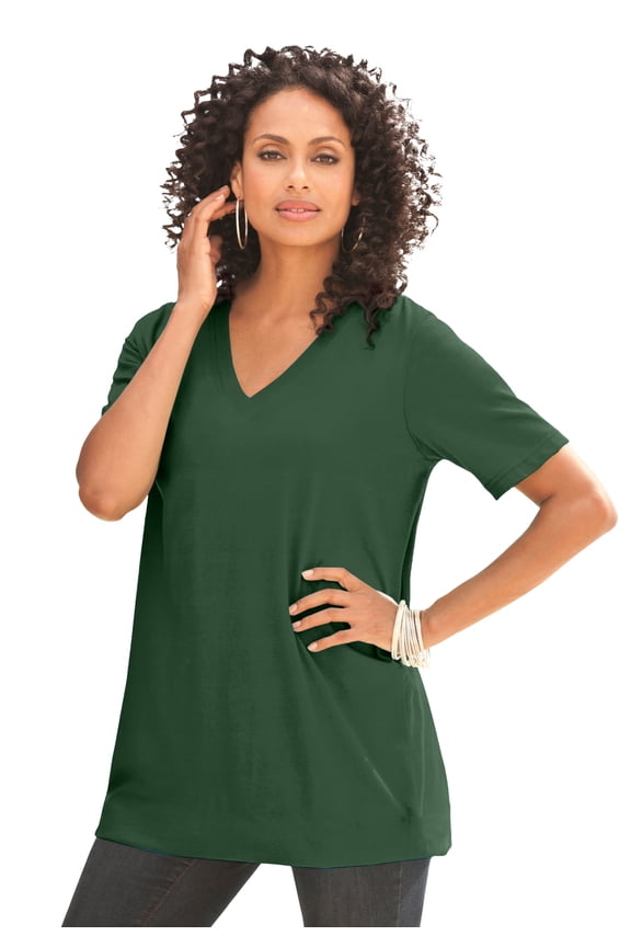 Women's Plus Size Cotton Ultimate V-Neck Tee