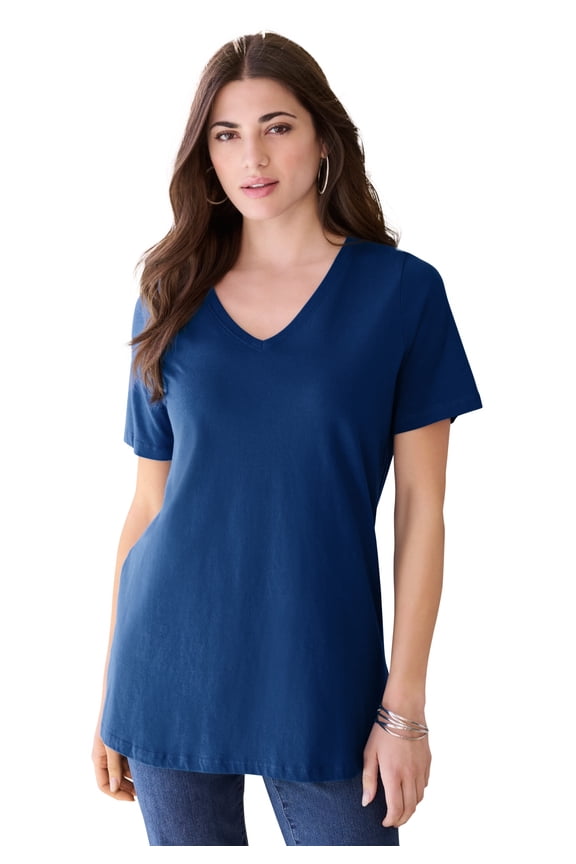 Women's Plus Size Cotton Ultimate V-Neck Tee