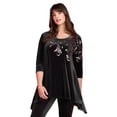 thumbnail image 1 of Roaman's Women's Plus Size Velour Hanky Hem Tunic, 1 of 4