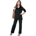 thumbnail image 1 of Roaman's Women's Plus Size Petite Plus Size Two-Piece V-Neck Velour Set, 1 of 6