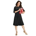 thumbnail image 1 of Roaman's Women's Plus Size Velour Swing Drape Dress, 1 of 4