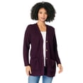 thumbnail image 1 of Roaman's Women's Plus Size Waffle Button Front Cardigan, 1 of 3