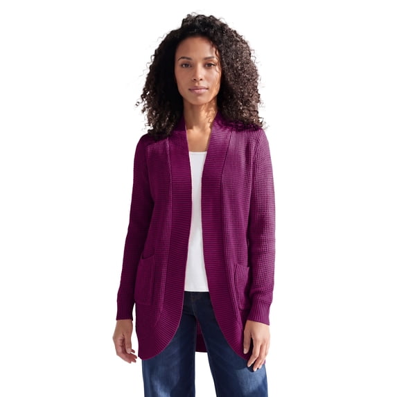 Roaman's Women's Plus Size Waffle Cardigan