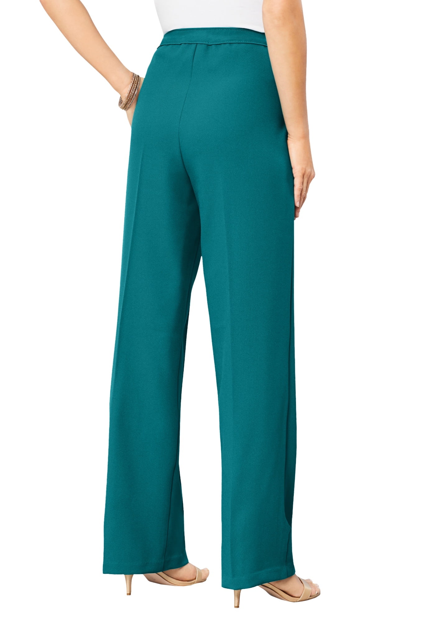 Roaman's Women's Plus Size Wide-Leg Bend Over Pant Pant - Walmart.com