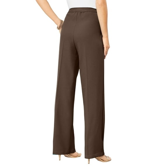 Roaman's Women's Plus Size Wide Leg Bend Over Pant