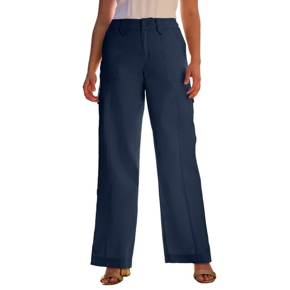 Roaman's Women's Plus Size Wide-Leg Cargo Pants