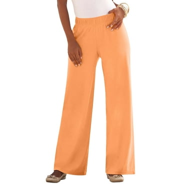 Roaman's Women's Plus Size Wide Leg Soft Knit Pant