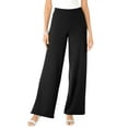 thumbnail image 1 of Roaman's Women's Plus Size Wide-Leg Ultimate Ponte Pant, 1 of 3