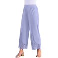 thumbnail image 1 of Roaman's Women's Plus Size Wide Leg Ultrasmooth Fabric Lace Pant, 1 of 2