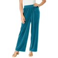 thumbnail image 1 of Roaman's Women's Plus Size Wide Leg Velour Pant, 1 of 3