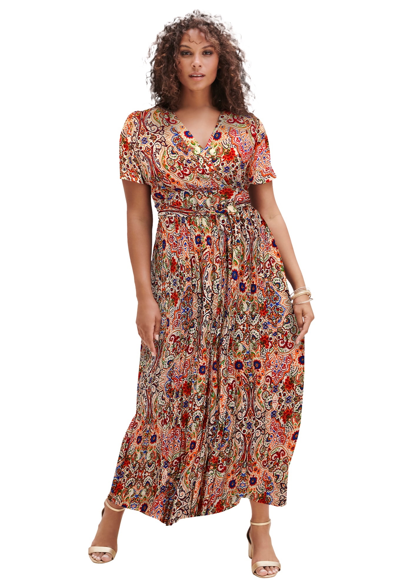 Roaman s Women s Plus Size Wrap Maxi Dress