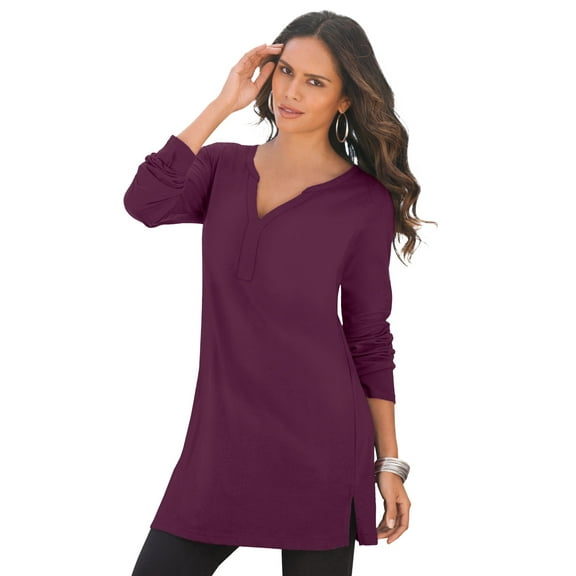 Roaman's Women's Plus Size Ultimate Y Neck Tunic