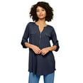 thumbnail image 1 of Roaman's Women's Plus Size Zip Front Ultrasmooth Fabric Tunic, 1 of 1