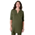 thumbnail image 1 of Roaman's Women's Plus Size Zip Front Ultrasmooth Fabric Tunic, 1 of 1