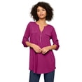 thumbnail image 1 of Roaman's Women's Plus Size Zip Front Ultrasmooth Fabric Tunic, 1 of 1