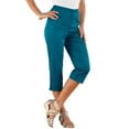 thumbnail image 1 of Roaman's Women's Plus Sizepull-On Stretch Capri Jean Jean, 1 of 5