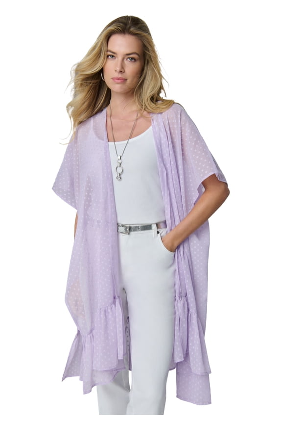 Women's Swiss Dot Ruffle Shawl