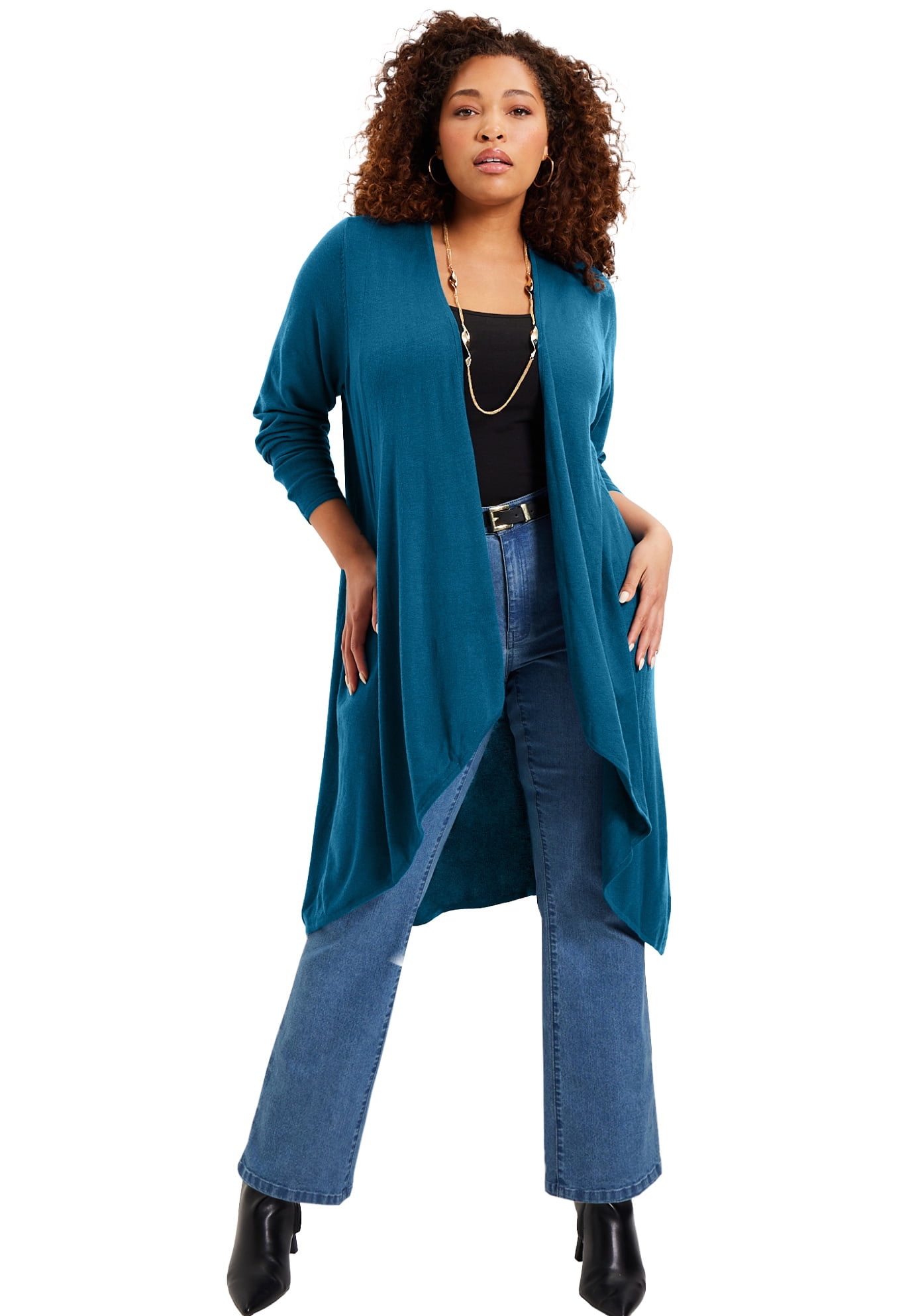 June Vie Women s Plus Size High Low Cardigan Walmart
