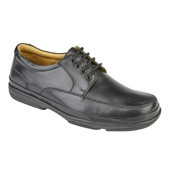 Roamers Mens Leather Wide Fit 4 Eye Deluxe Casual Shoes
