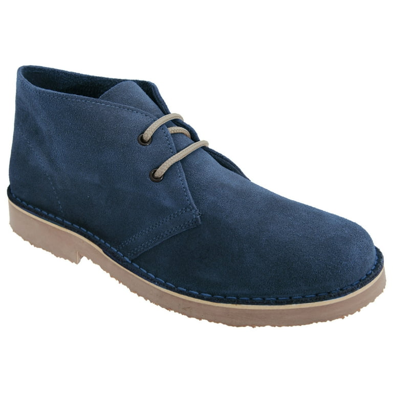 Men Sz 4: Roamers Genuine Leather Suede Chukka Desert Shoes Navy Blue Men main image 3