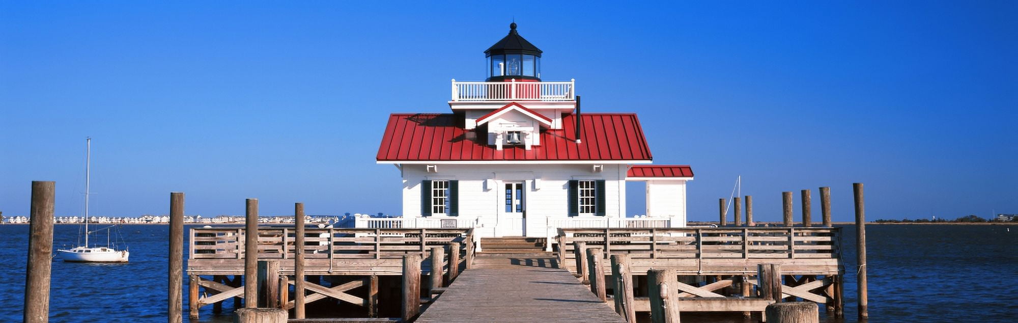 Roanoke Marshes Lighthouse Outer Banks North Carolina USA Canvas Art - Panoramic Images (27 x 9)