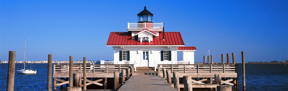 Roanoke Marshes Lighthouse Outer Banks North Carolina USA Canvas Art - Panoramic Images (36 x 12)