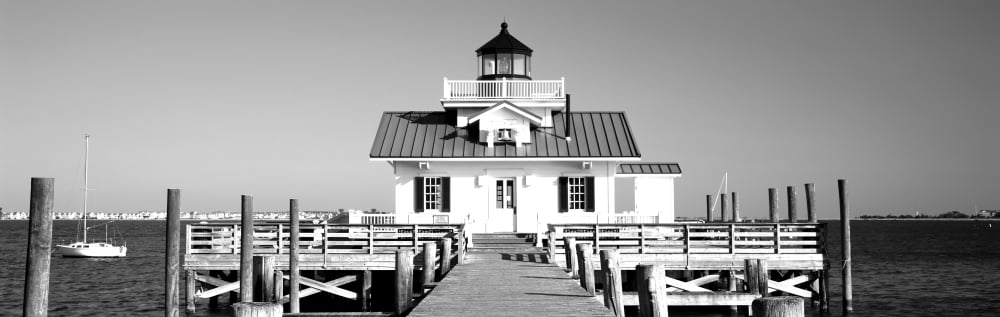 Roanoke Marshes Lighthouse Outer Banks North Carolina USA Canvas Art - Panoramic Images (6 x 18)