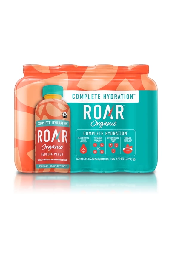 Roar Complete Hydration Organic - Georgia Peach - 12 x 18 oz