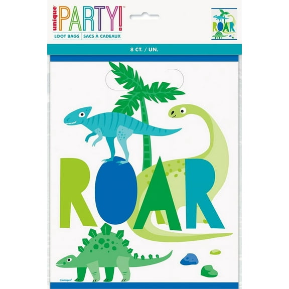 "Roar" Dinosaurs Loot Bags (8 Pcs) - 1 Pack