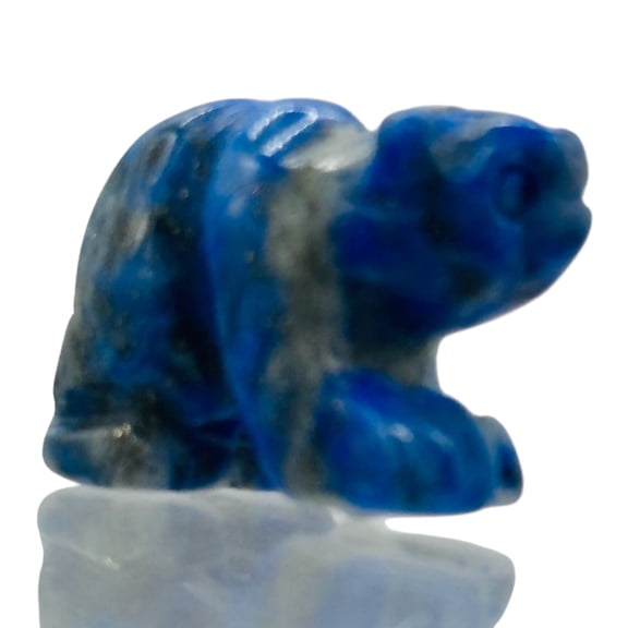 Roar! Hand Carved Natural Lapis Bear Animal
