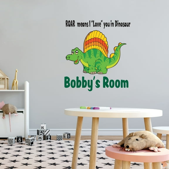 Roar Means I Love You in Dinosaur Wall Vinyl Decal - Playroom Sticker - Vinyl Saying Lettering Wall Art -Inspirational Saying Wall Quote Decor-Size : 36" x 40"