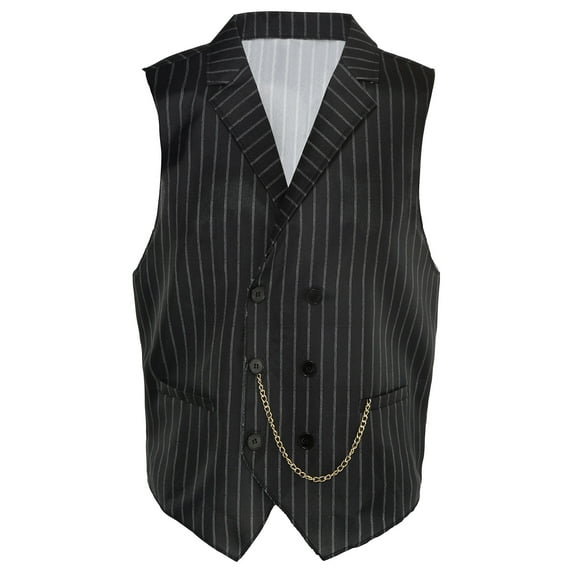 Roaring 20s Mens Adult Striped Gangster Costume Vest-S/M