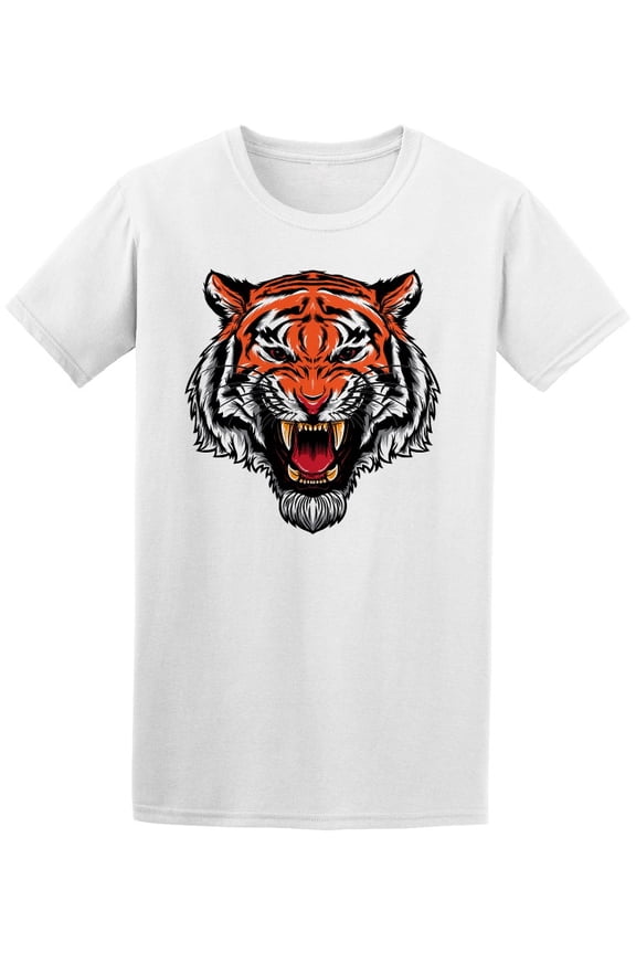 Roaring Angry Tiger T-Shirt Men -Image by Shutterstock, Male 3X-Large