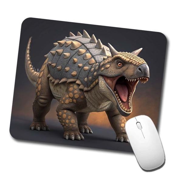 Roaring Ankylosaurus Dinosaur Mouse Pad Low Profile Gaming Mat