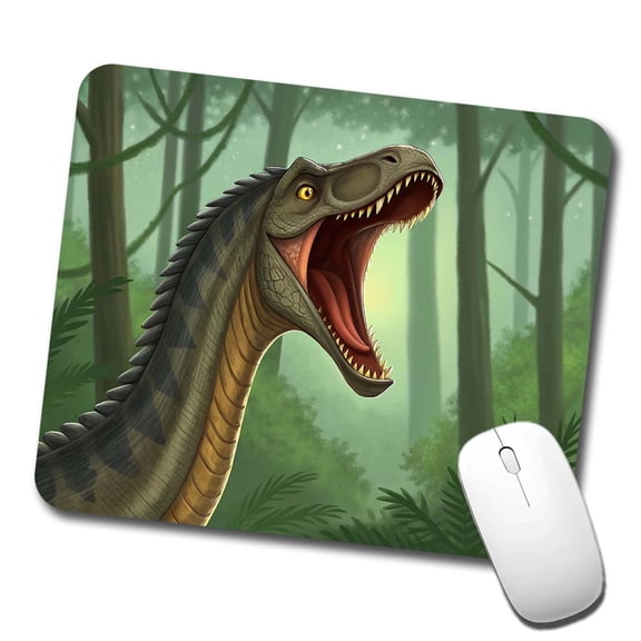 Roaring Apatosaurus Dinosaur Forest Mouse Pad Low Profile Gaming Mat