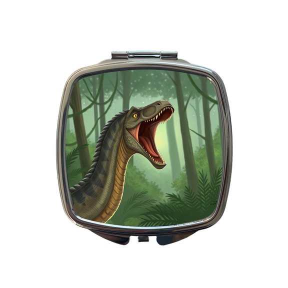 Roaring Apatosaurus Dinosaur Forest Travel Makeup Handbag Purse Small Pocket Compact Mirror