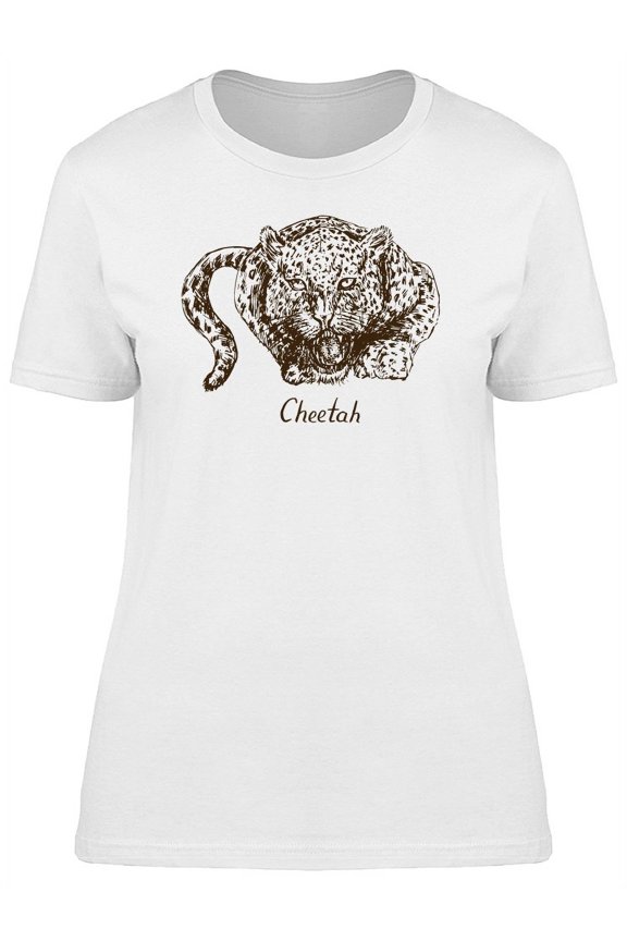 Roaring Cheetah Silhouette T-Shirt Women -Image by Shutterstock, Female Small