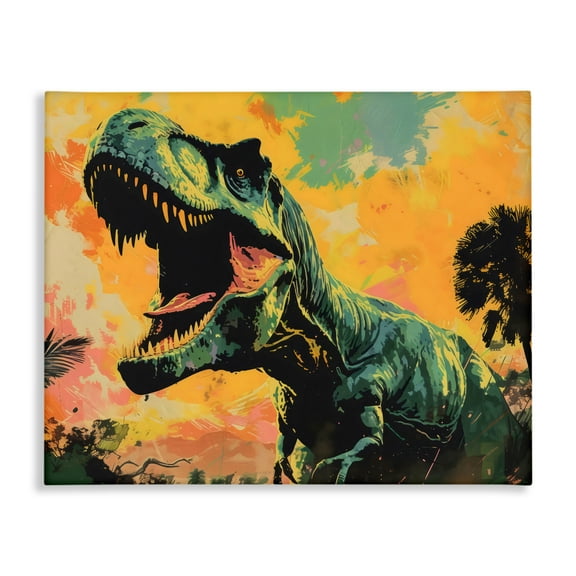 Stupell Industries Roaring Dinosaur At Sunset Canvas Wall Art, design by Creative Studio, 16 x 20