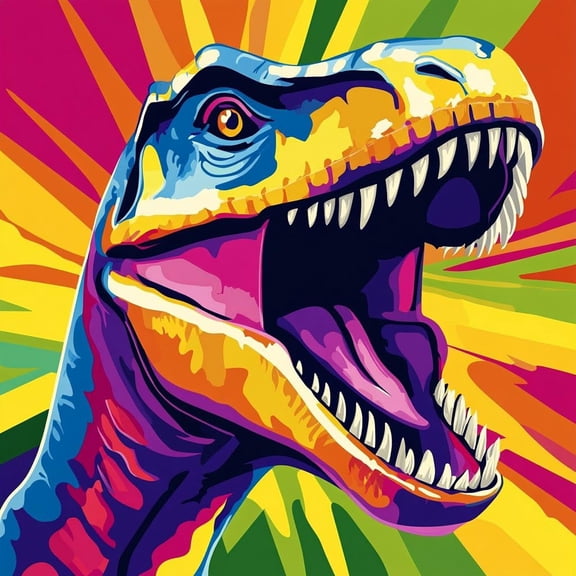 Roaring Dinosaur DIY 5D Diamond Art Painting by Number Kits for Adults Paint with Full Drill Round Diamond Gems Painting Art Craft for Home Wall Decoration 13.8x13.8in