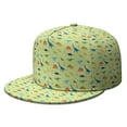 thumbnail image 1 of Roaring Dinosaur Snapback Cap - Bold Dino in Nature Flat Bill Hat with Breathable Design, Streetwear, 1 of 5
